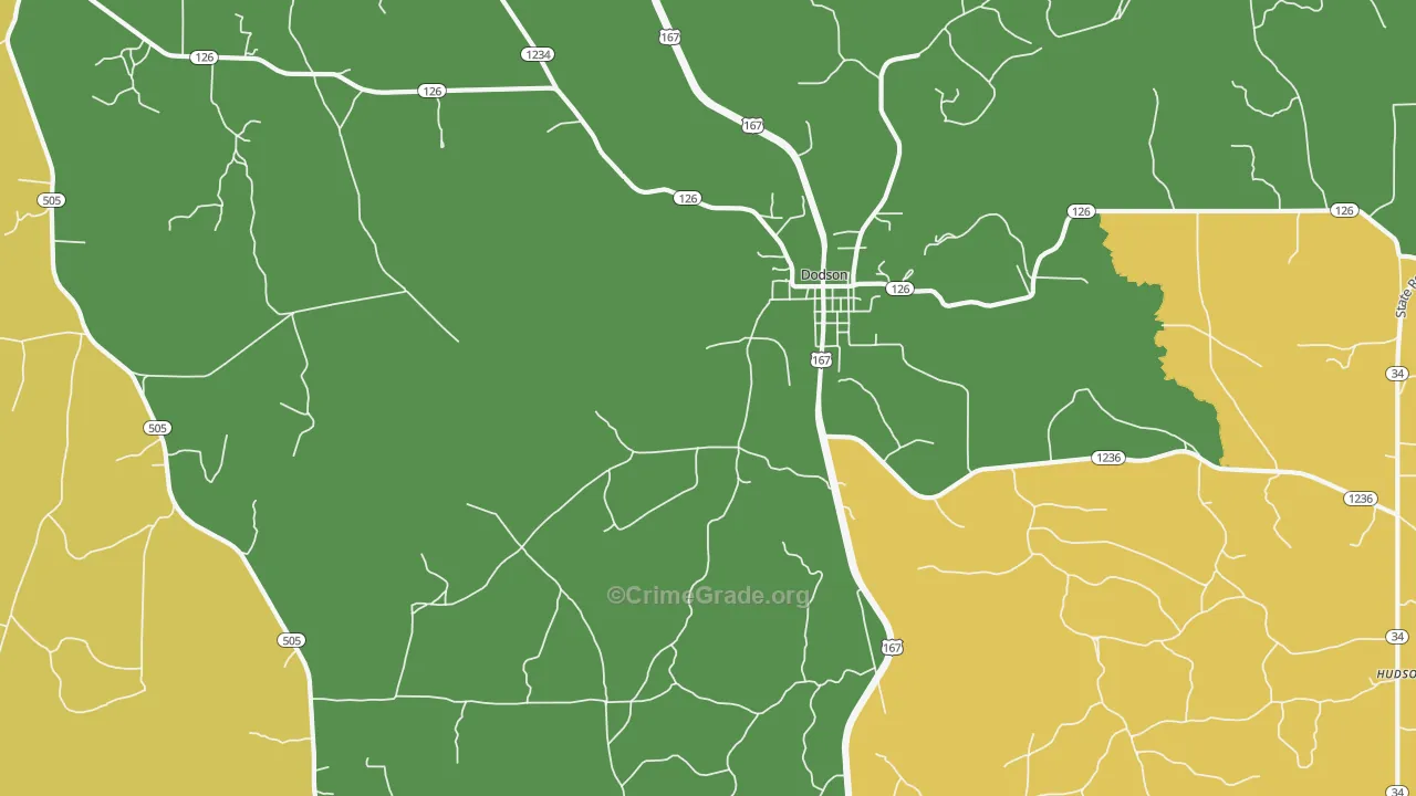 Tannehill, LA Map of Burglary Rates