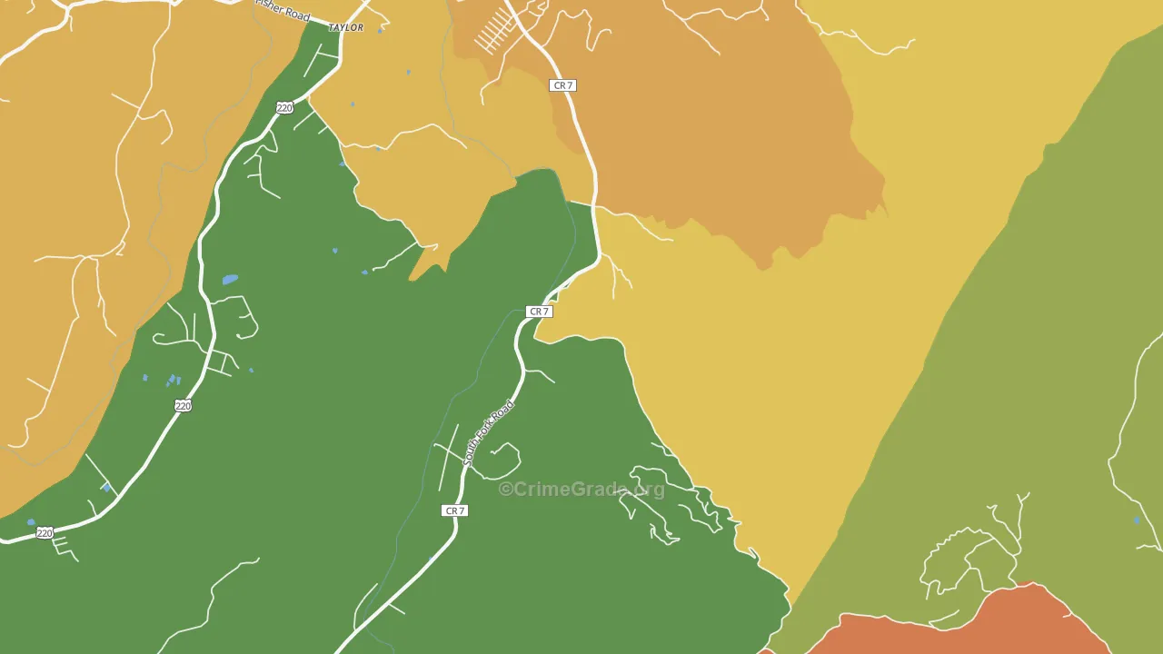 Tannery, WV Map of Burglary Rates