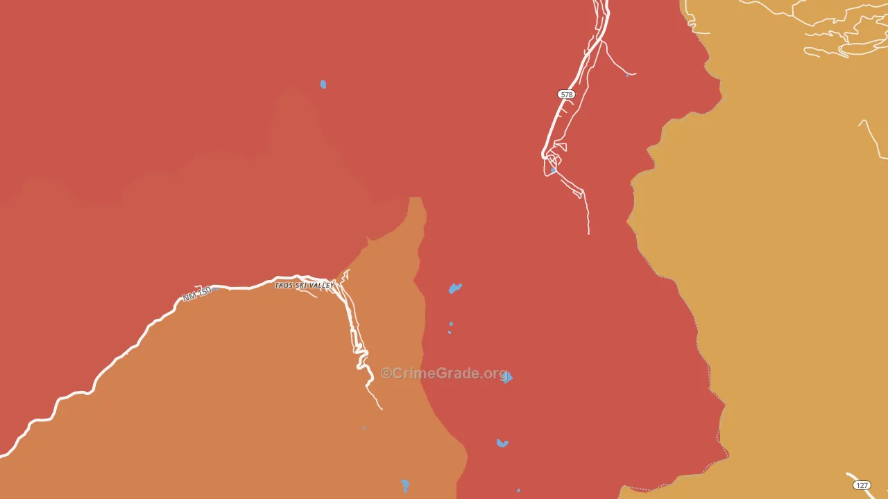 Taos Ski Valley, NM Map of Burglary Rates