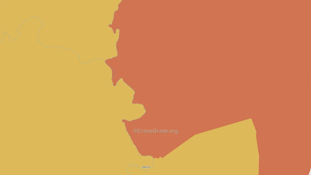 Tapco, AZ Map of Burglary Rates