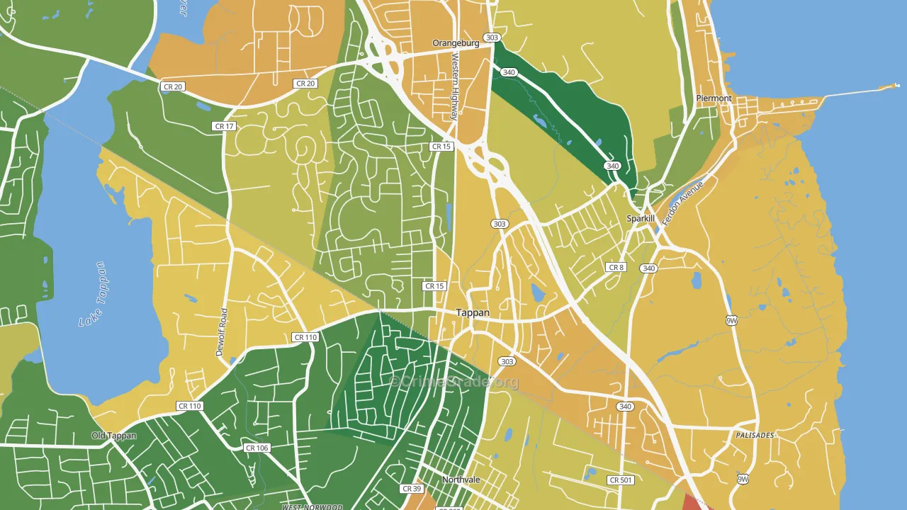Tappan, NY Map of Burglary Rates