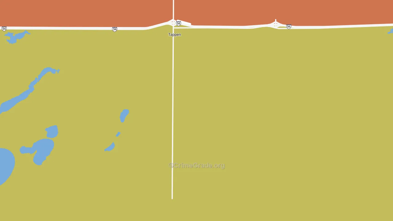 Tappen, ND Map of Burglary Rates