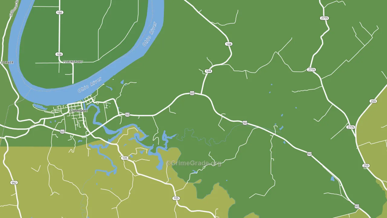 Tar Fork, KY Map of Burglary Rates