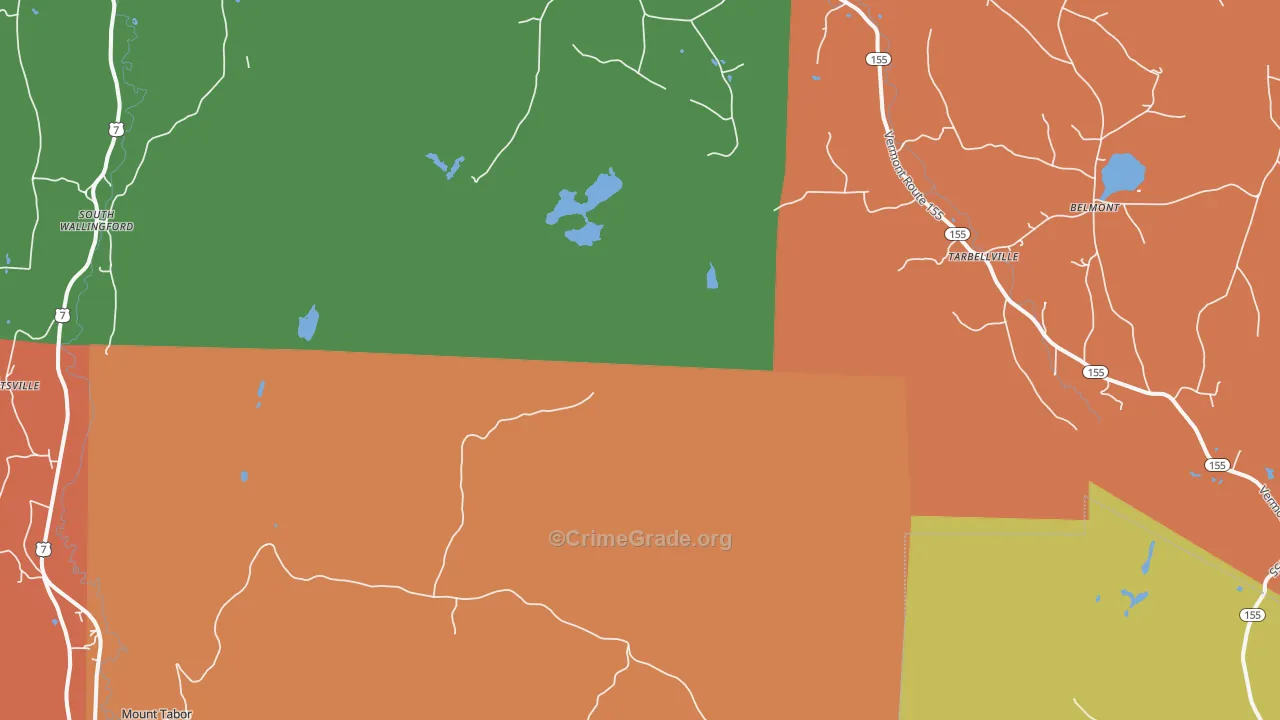 Tarbellville, VT Map of Burglary Rates