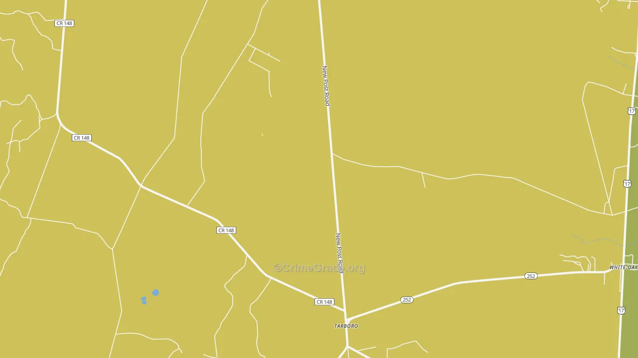 Tarboro, GA Map of Burglary Rates
