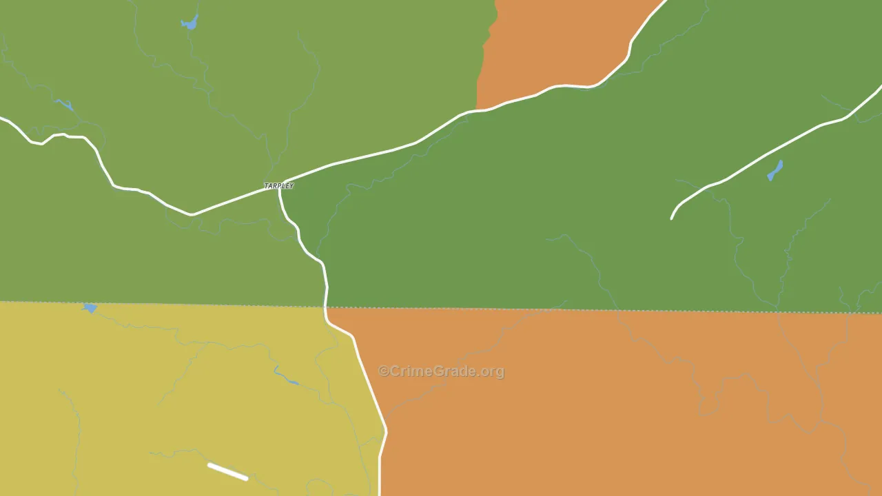 Tarpley, TX Map of Burglary Rates