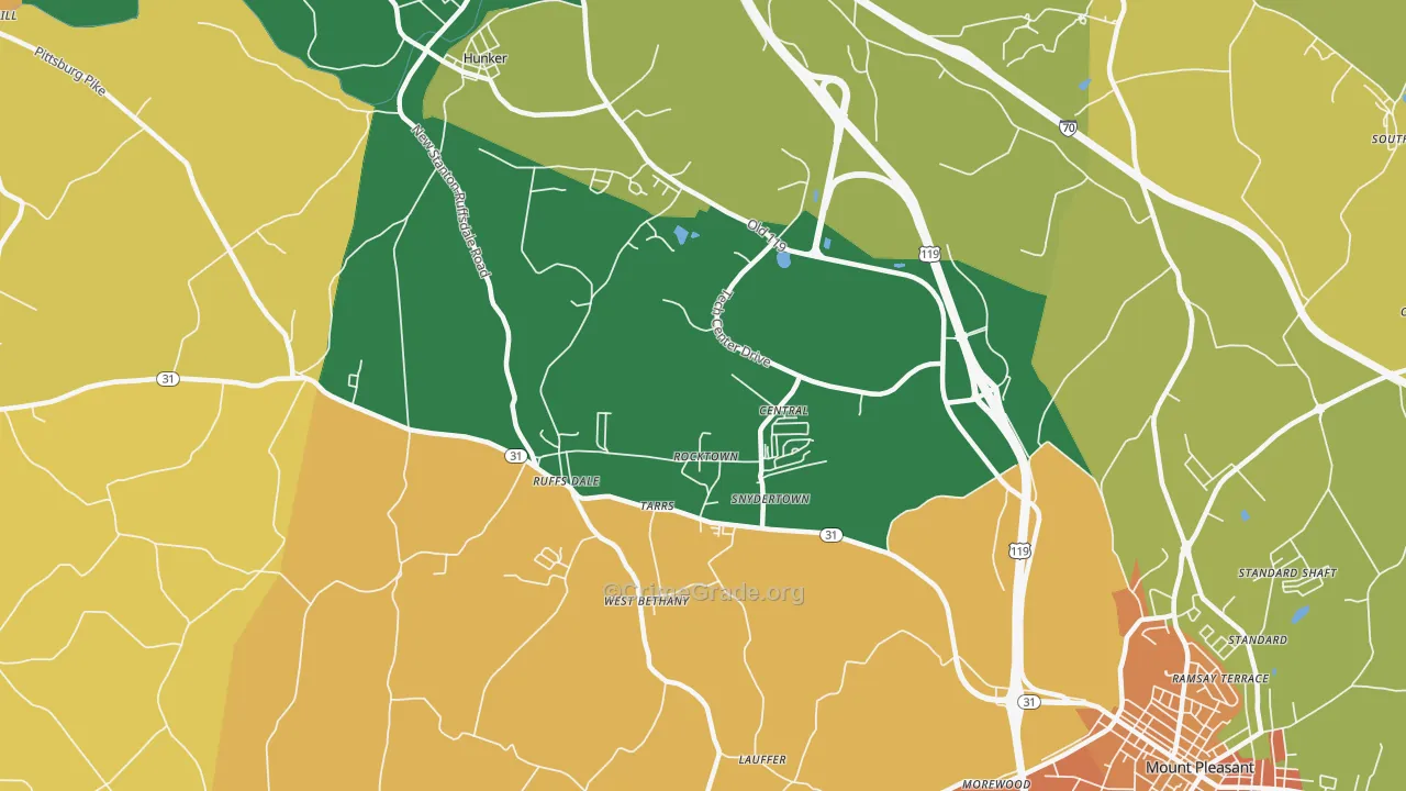 Tarrs, PA Map of Burglary Rates