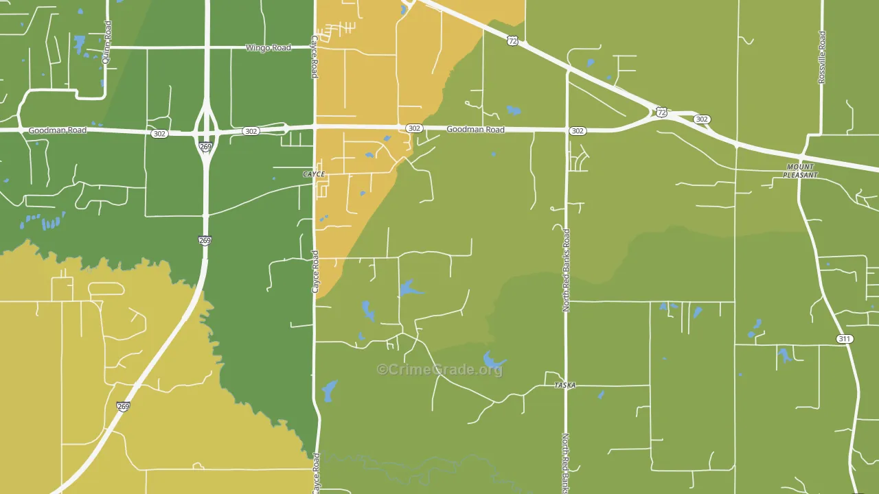 Taska, MS Map of Burglary Rates