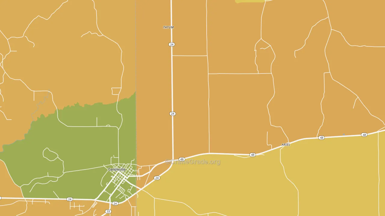 Tatum, MS Map of Burglary Rates
