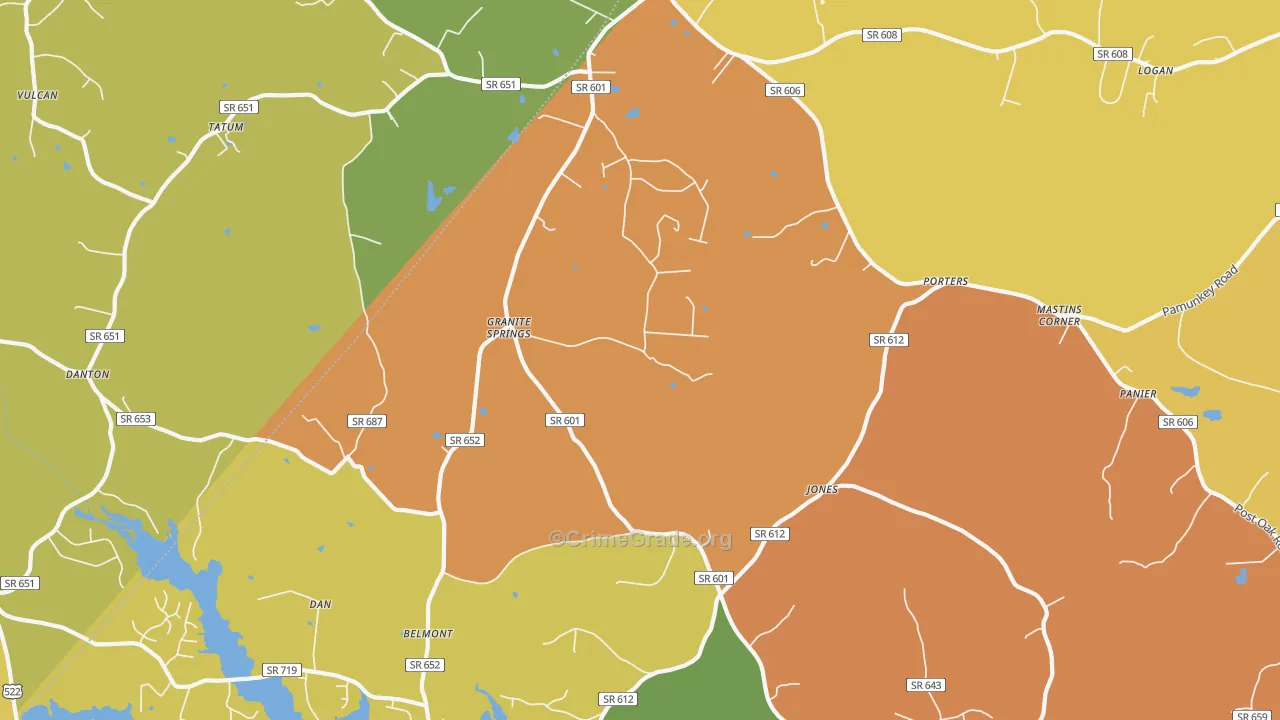 Tatum, VA Map of Burglary Rates