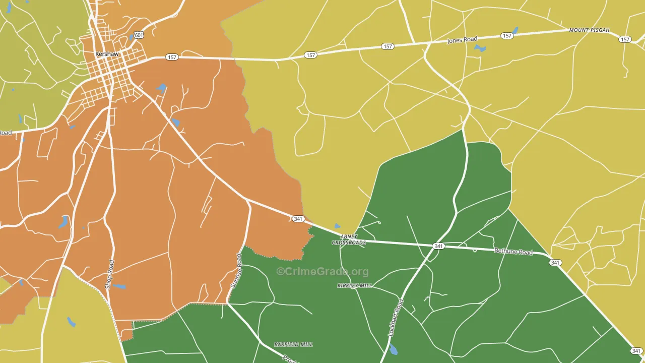 Taxahaw, SC Map of Burglary Rates