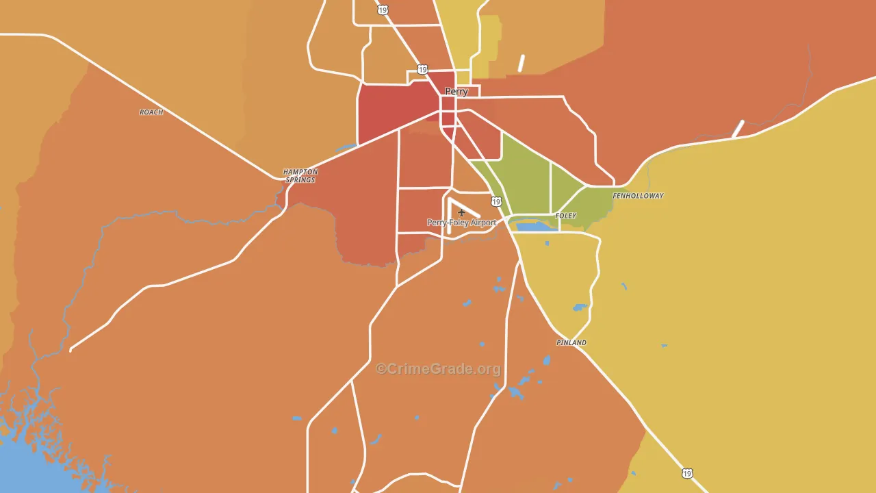 Taylor County, FL Map of Burglary Rates