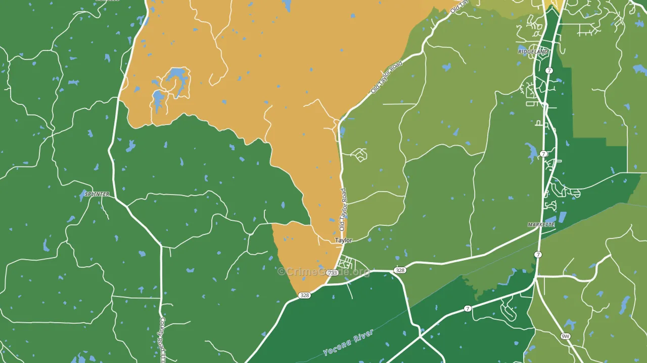 Taylor, MS Map of Burglary Rates