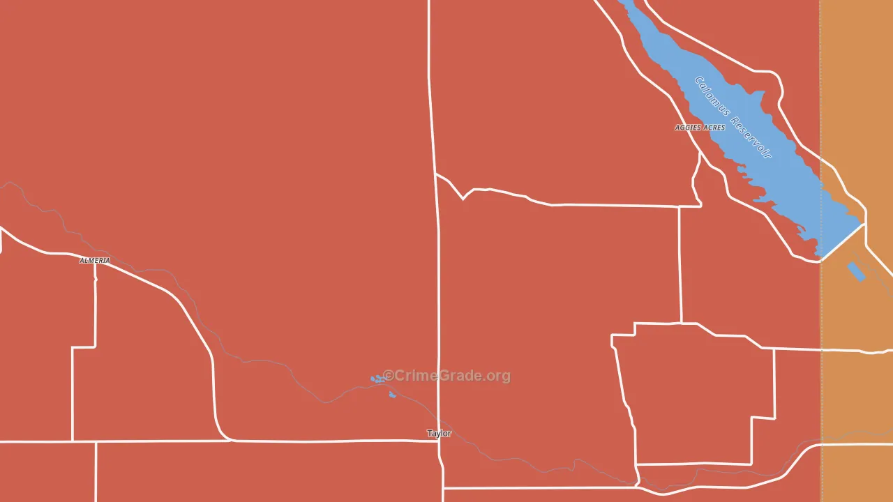 Taylor, NE Map of Burglary Rates