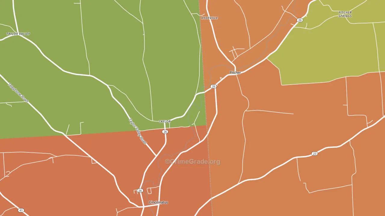 Taylor, NY Map of Burglary Rates