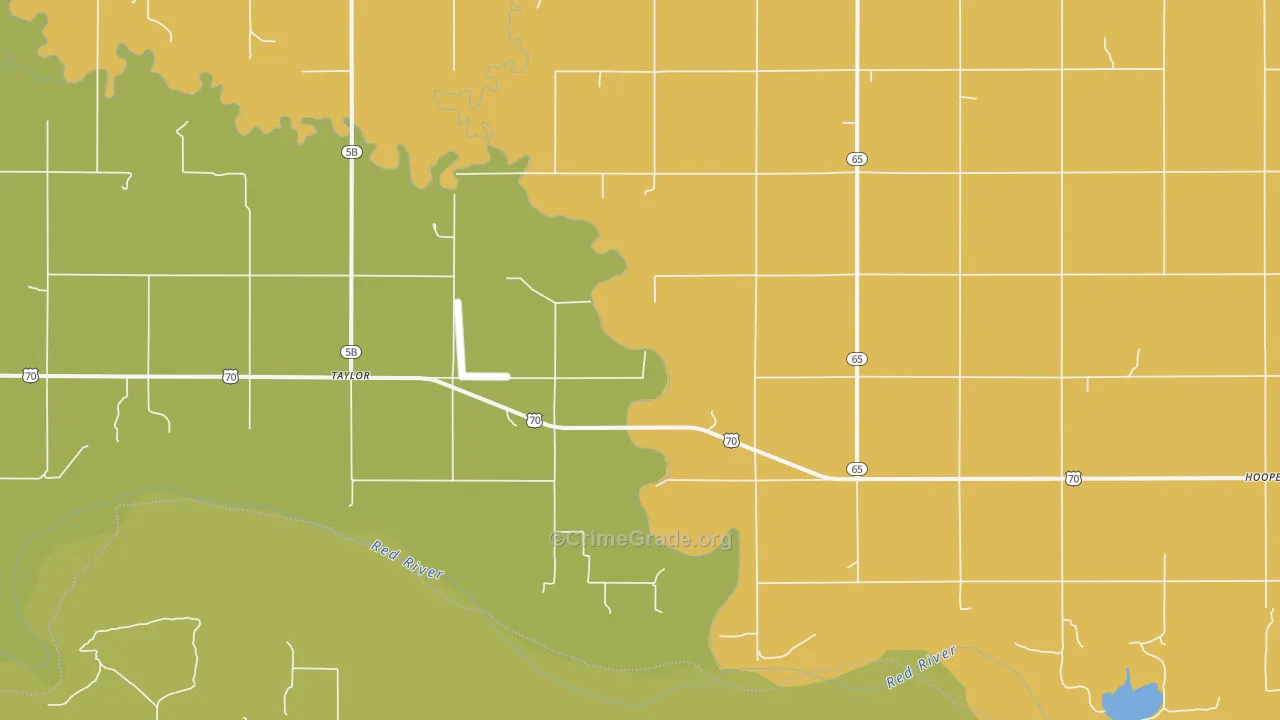 Taylor, OK Map of Burglary Rates