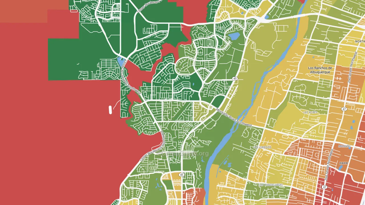 Taylor Ranch, Albuquerque, NM Map of Burglary Rates