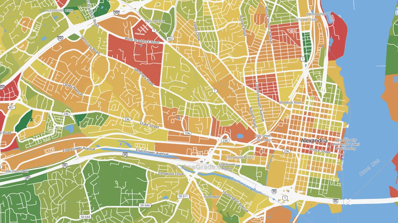 Taylor Run, Alexandria, VA Map of Burglary Rates