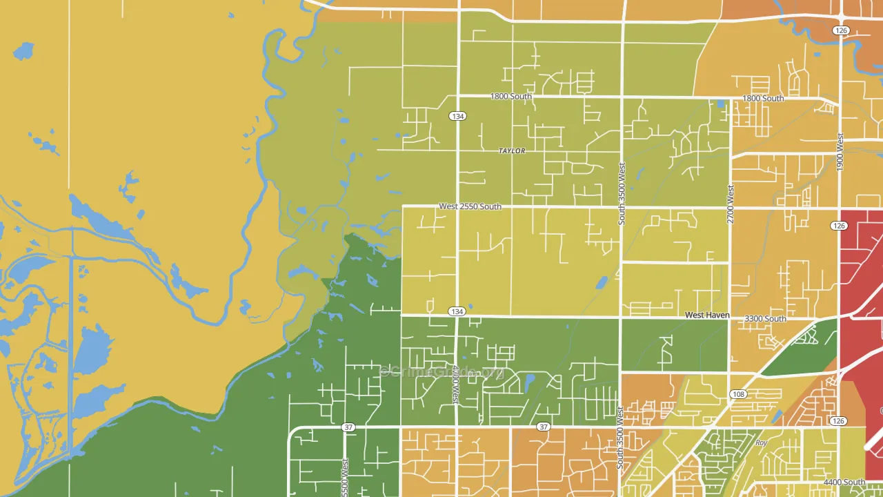 Taylor, UT Map of Burglary Rates