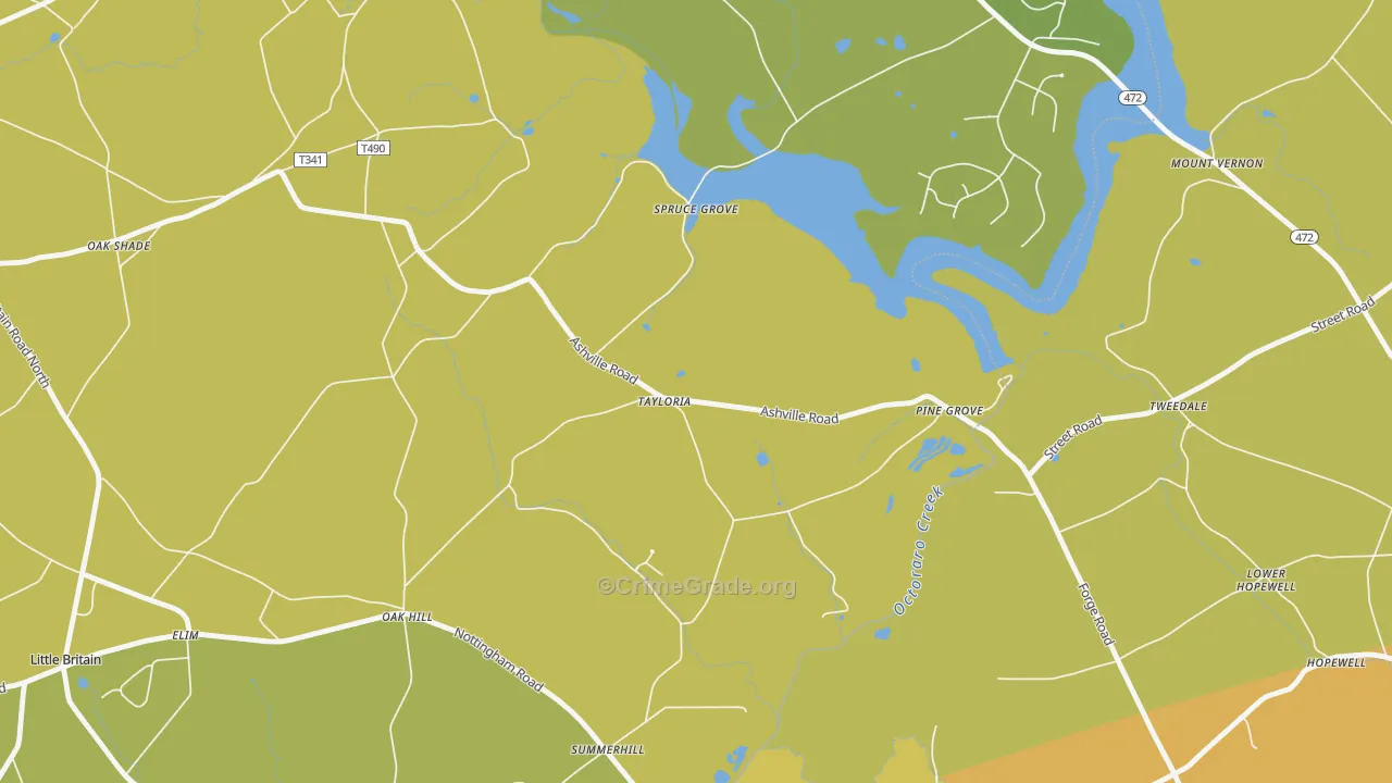 Tayloria, PA Map of Burglary Rates
