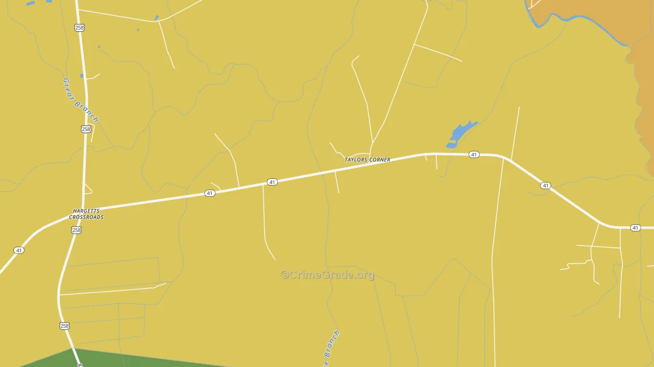 Taylors Corner, NC Map of Burglary Rates