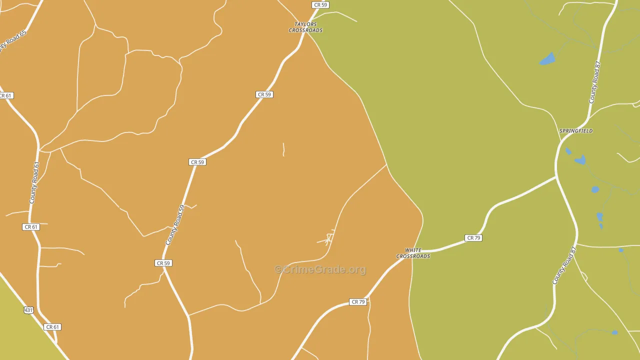 Taylors Crossroads, AL Map of Burglary Rates