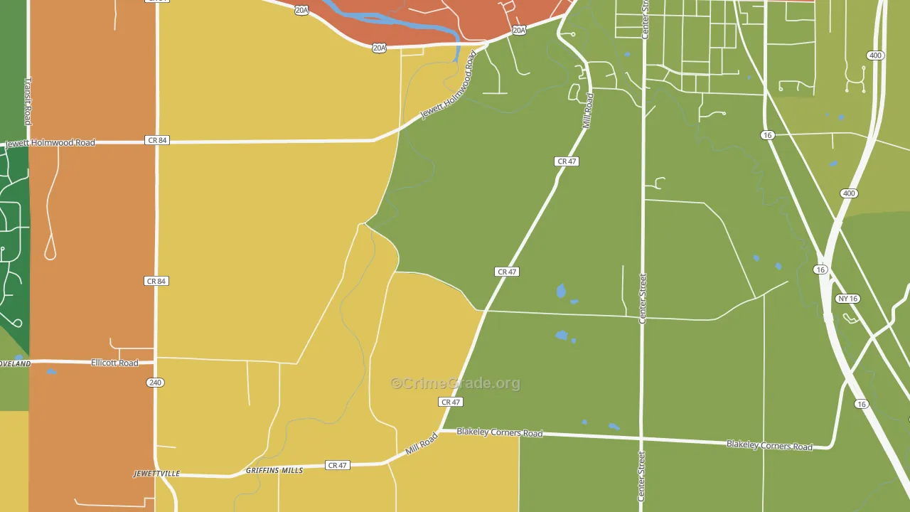 Taylorshire, NY Map of Burglary Rates