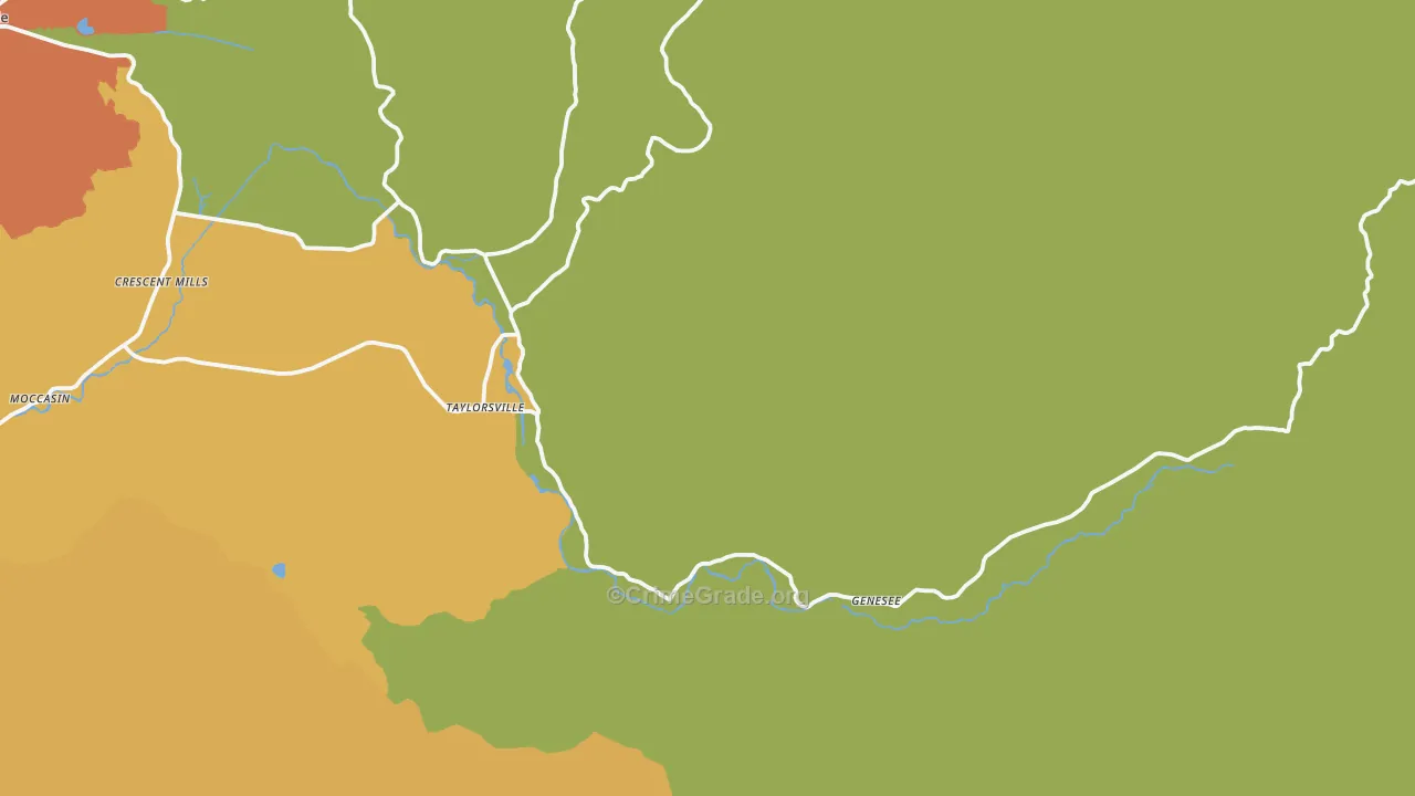 Taylorsville, CA Map of Burglary Rates