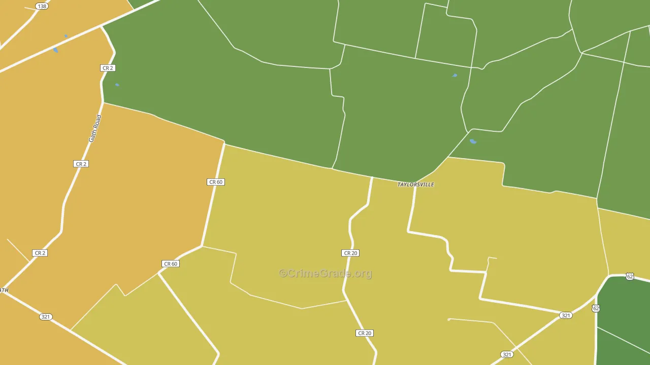 Taylorsville, OH Map of Burglary Rates