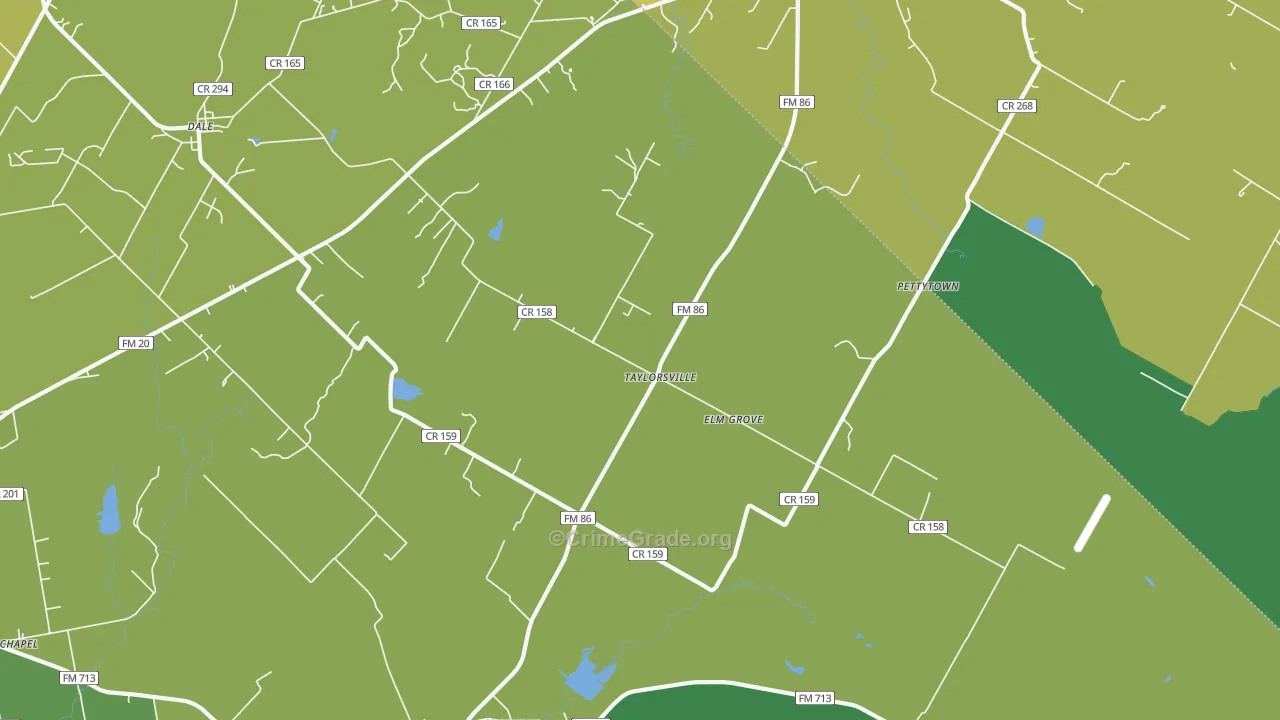 Taylorsville, TX Map of Burglary Rates