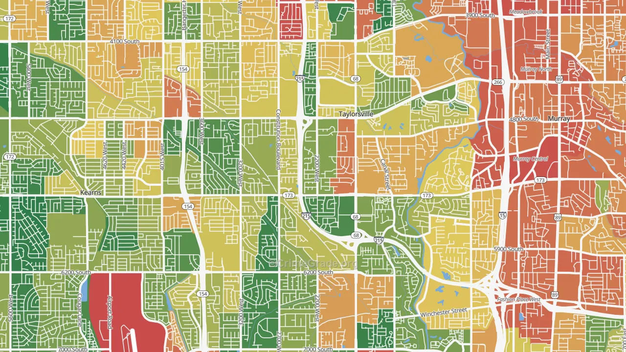 Taylorsville, UT Map of Burglary Rates