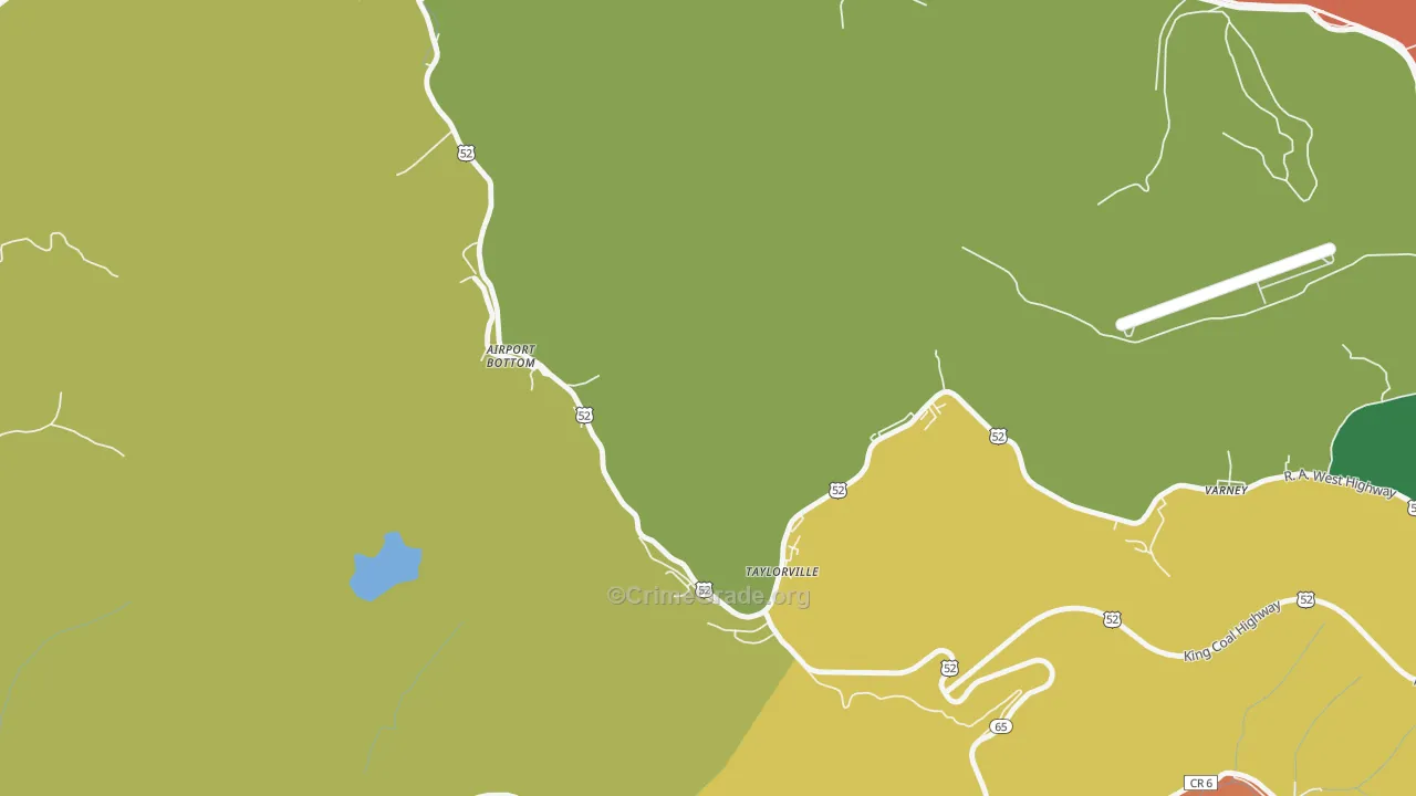 Taylorville, WV Map of Burglary Rates