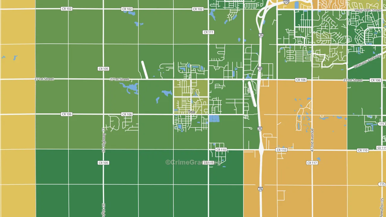 Tea, SD Map of Burglary Rates