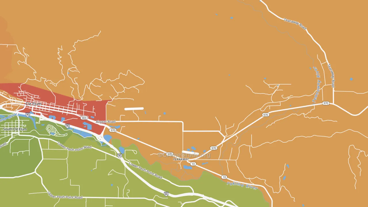 Teanaway, WA Map of Burglary Rates