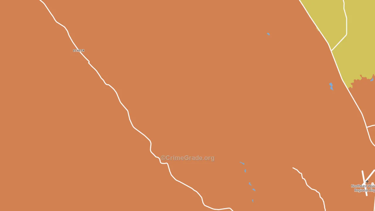 Teckla, WY Map of Burglary Rates