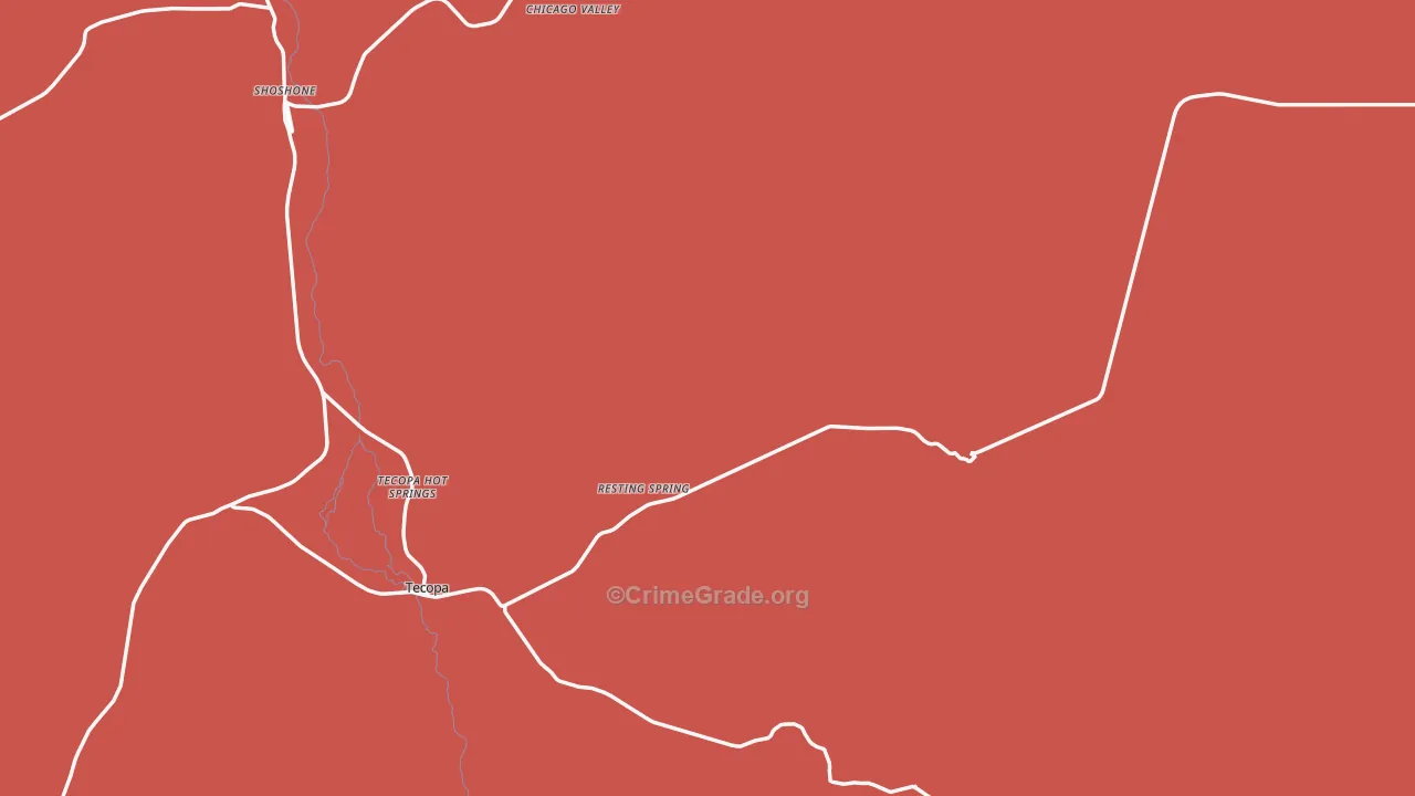 Tecopa, CA Map of Burglary Rates
