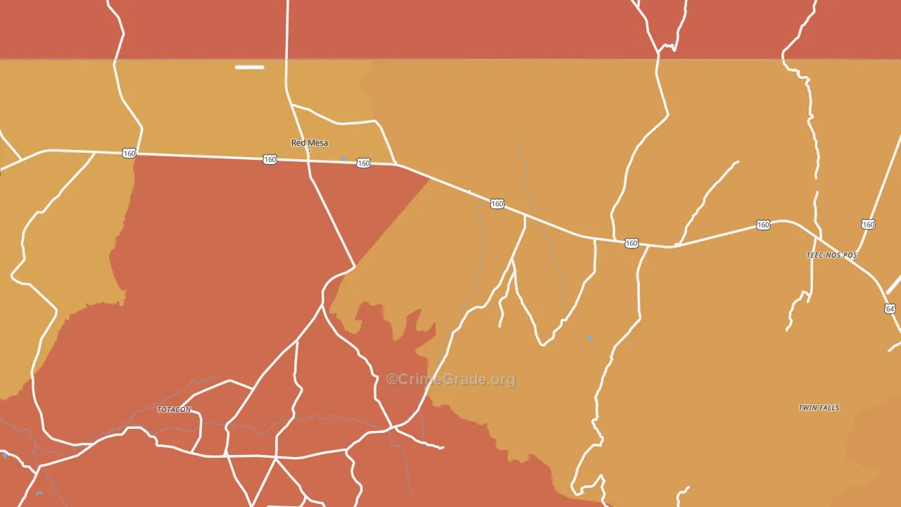Teec Nos Pos, AZ Map of Burglary Rates