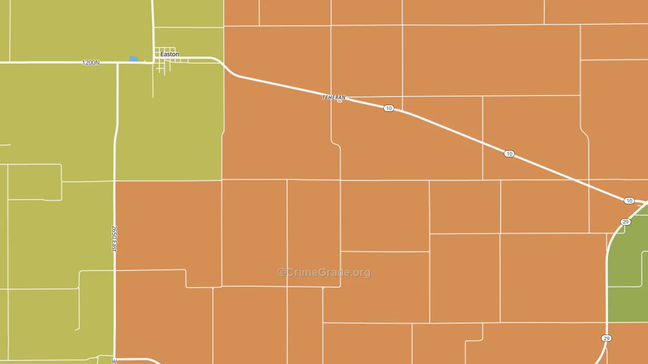 Teheran, IL Map of Burglary Rates