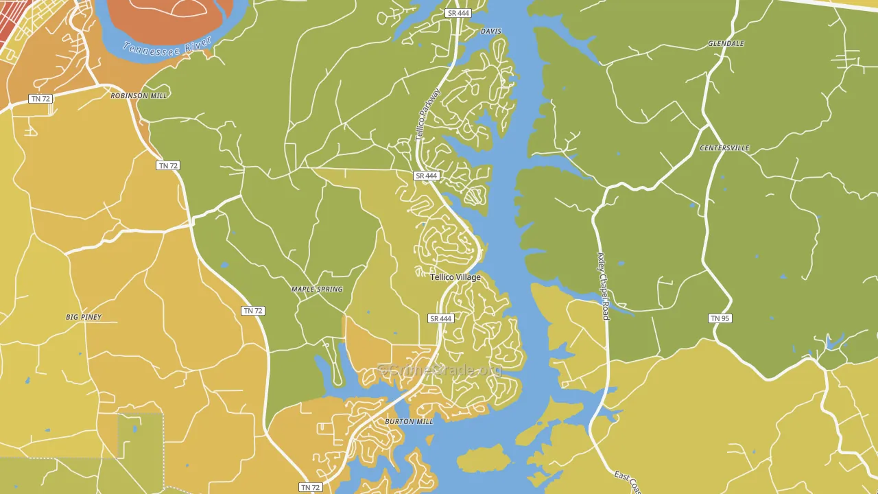 Tellico Village, TN Map of Burglary Rates