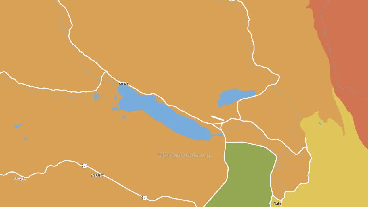 Telma, WA Map of Burglary Rates