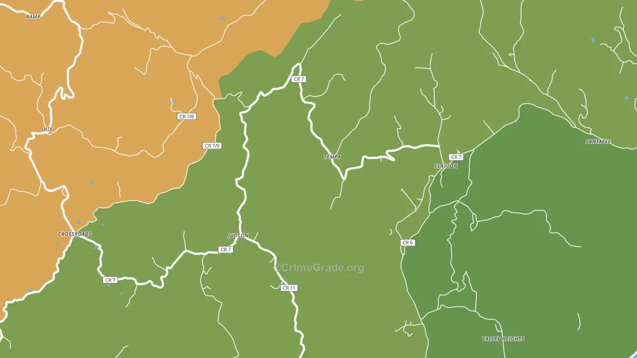 Tempa, WV Map of Burglary Rates
