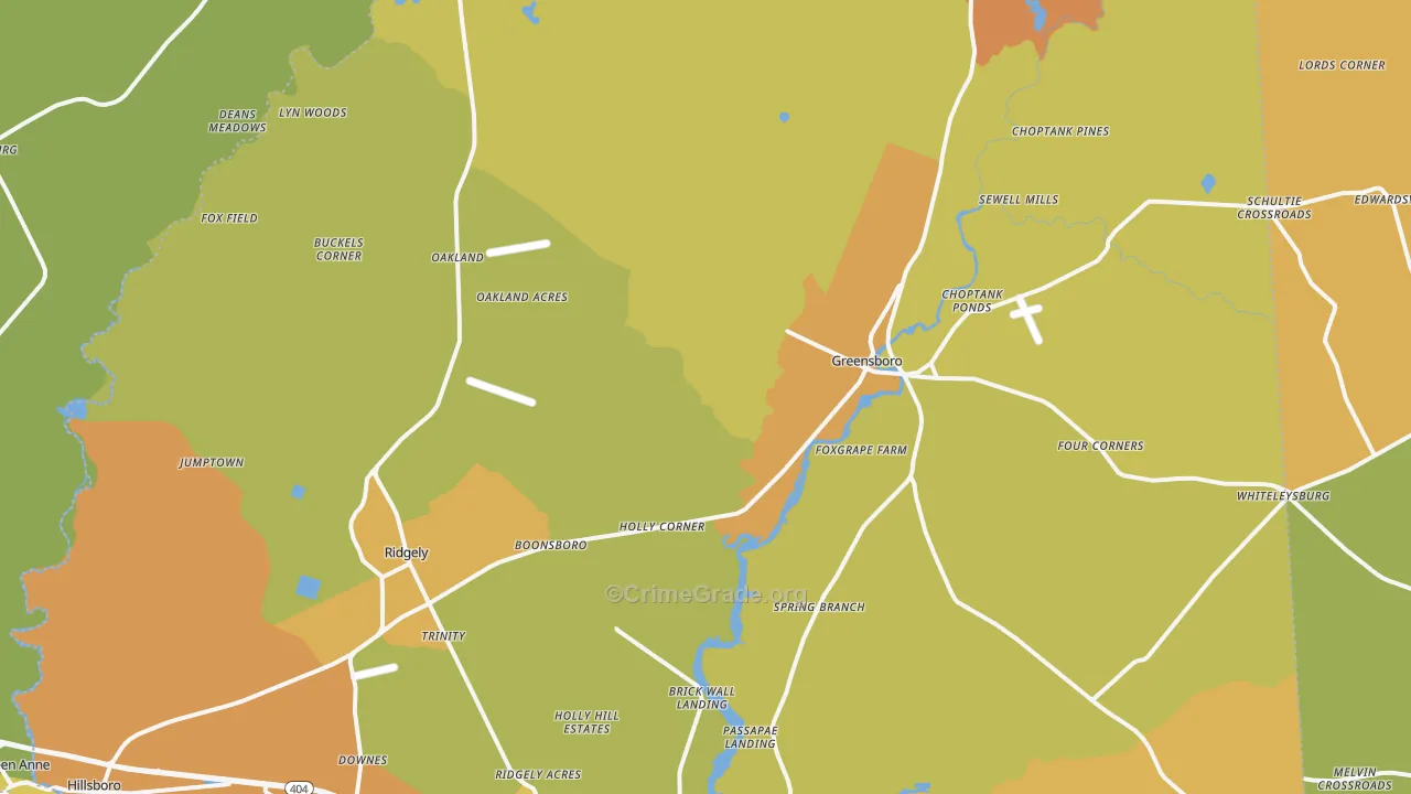 Templeville, MD Map of Burglary Rates