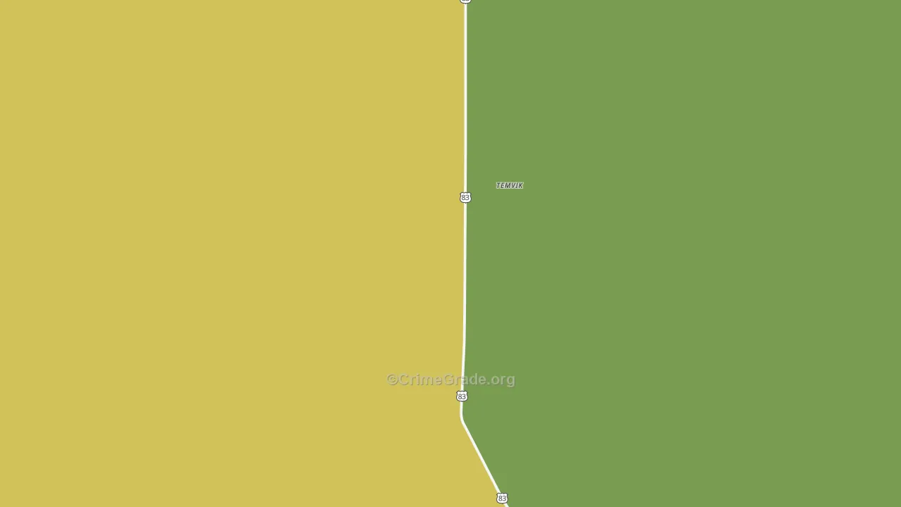 Temvik, ND Map of Burglary Rates