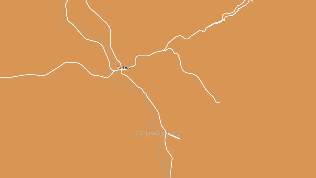 Ten Sleep, WY Map of Burglary Rates