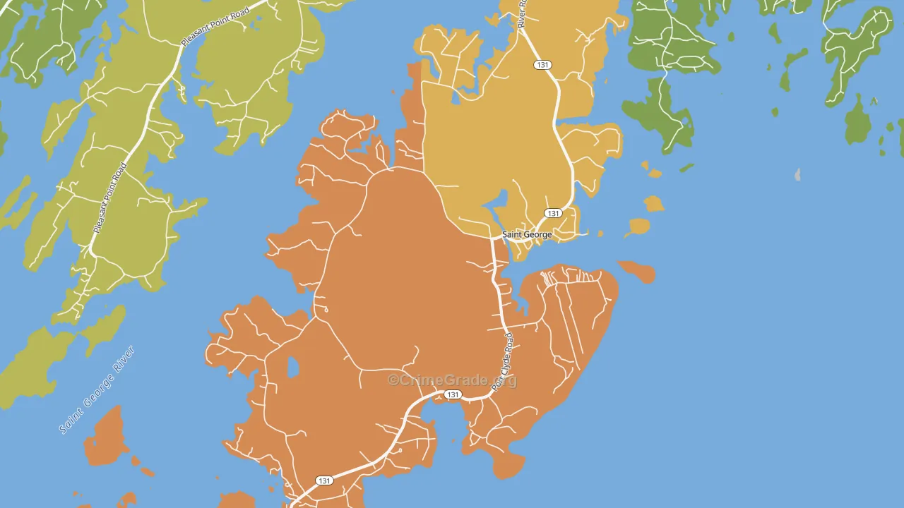Tenants Harbor, ME Map of Burglary Rates