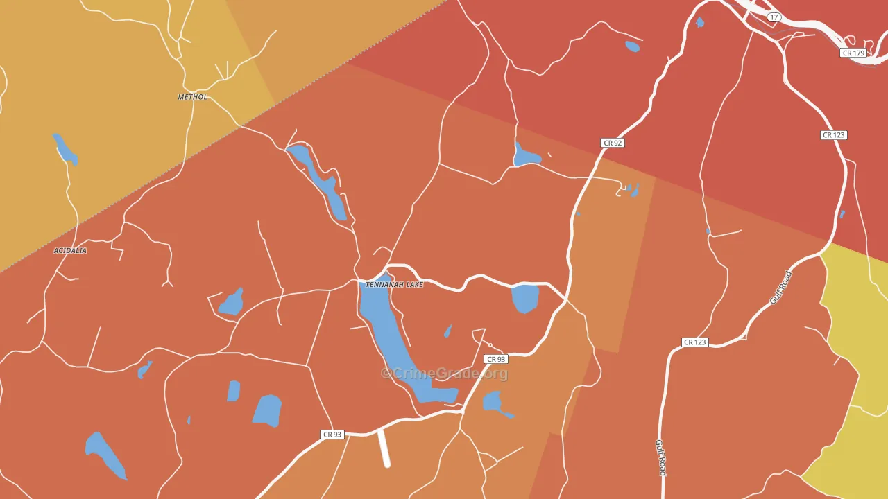 Tennanah Lake, NY Map of Burglary Rates