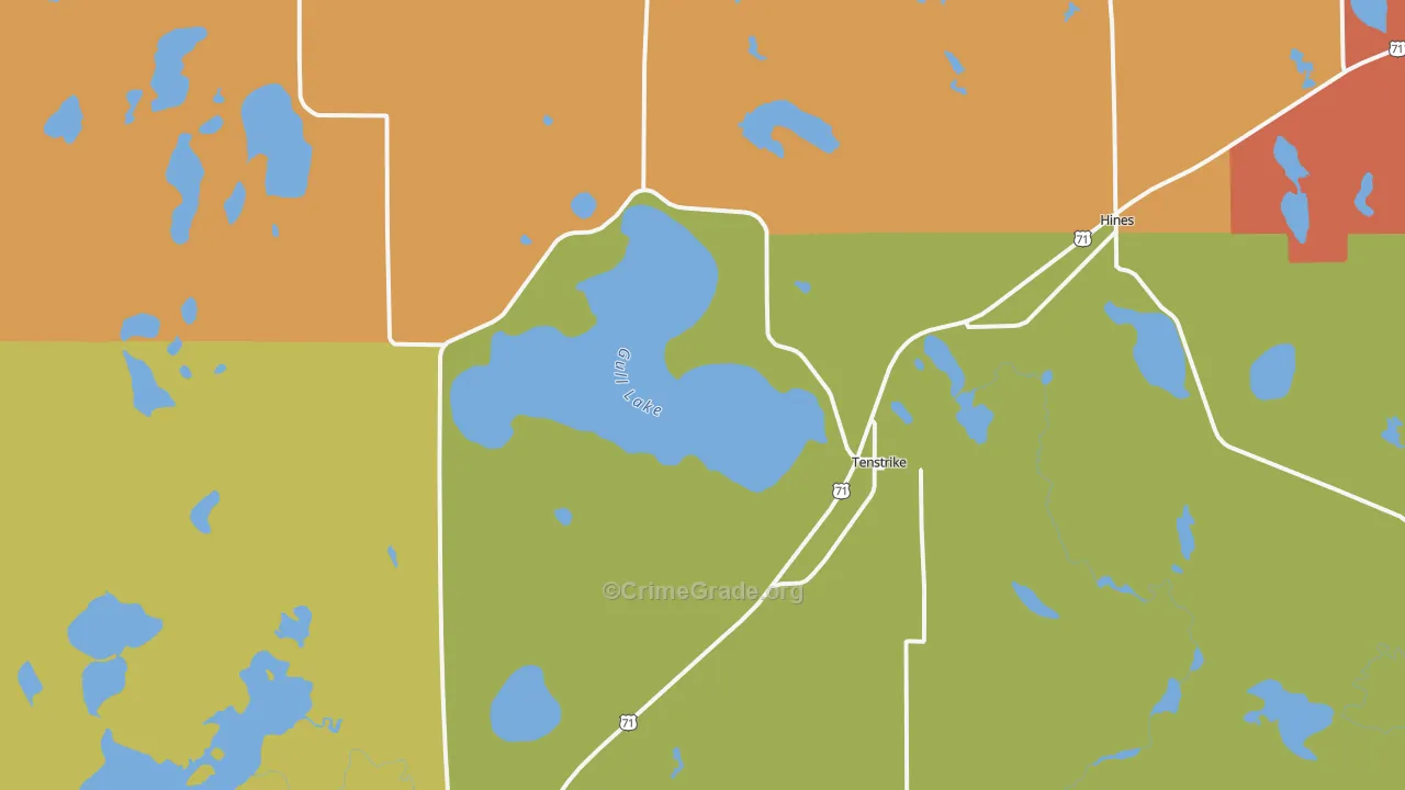 Tenstrike, MN Map of Burglary Rates