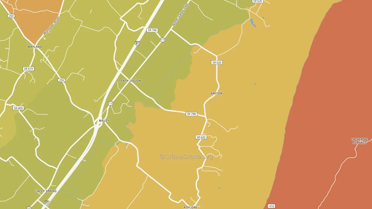Tenth Legion, VA Map of Burglary Rates