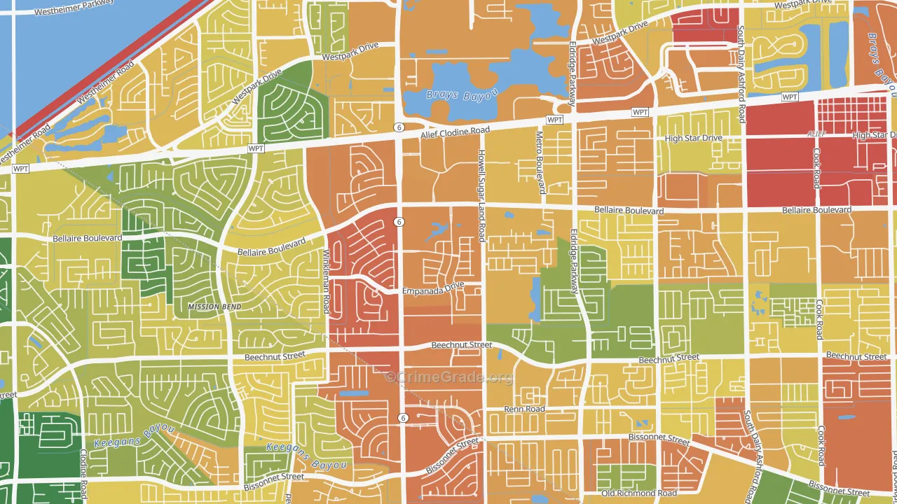 Terra del Sol, Houston, TX Map of Burglary Rates