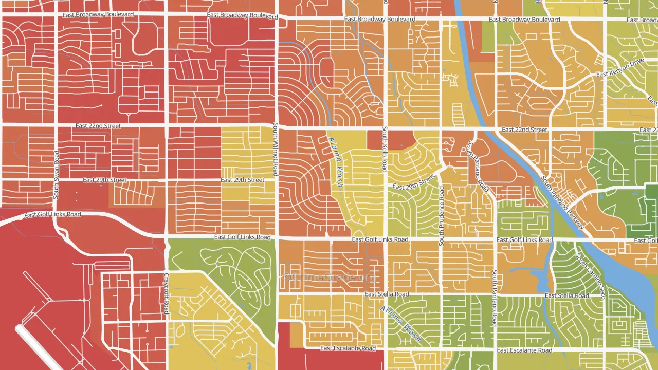 Terra del Sol, Tucson, AZ Map of Burglary Rates